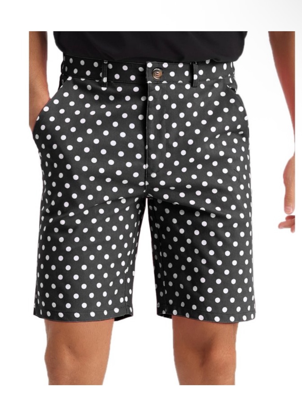 Lars Amadeus Flat Front Polka Dot Golf Shorts Men’s 38